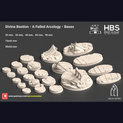 Bases designed by Sacrusmundus and 3D printed...