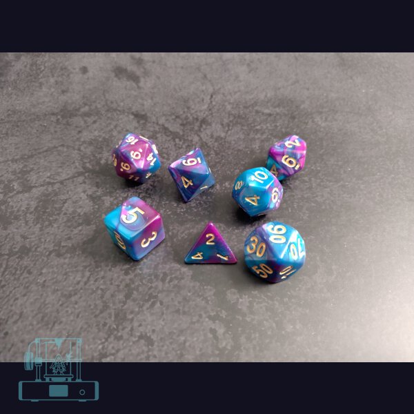Würfelset (Farbe Purple Blue)