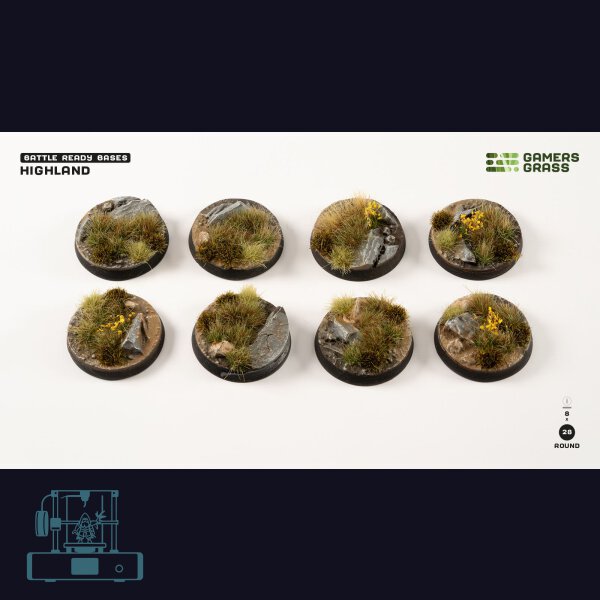 Highland Bases, Round 28mm (x8)