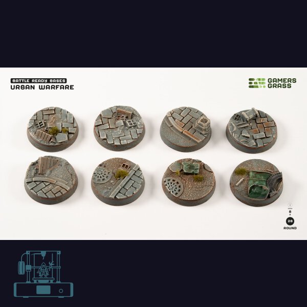 Urban Warfare Bases, Round 28mm (x8)