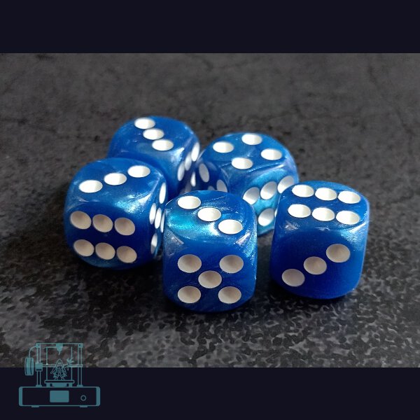 Würfelset (Farbe blau weiß)