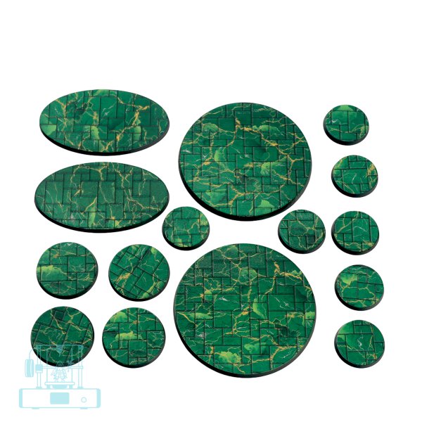 GREEN MARBLE INSTABASES  90mm Rund