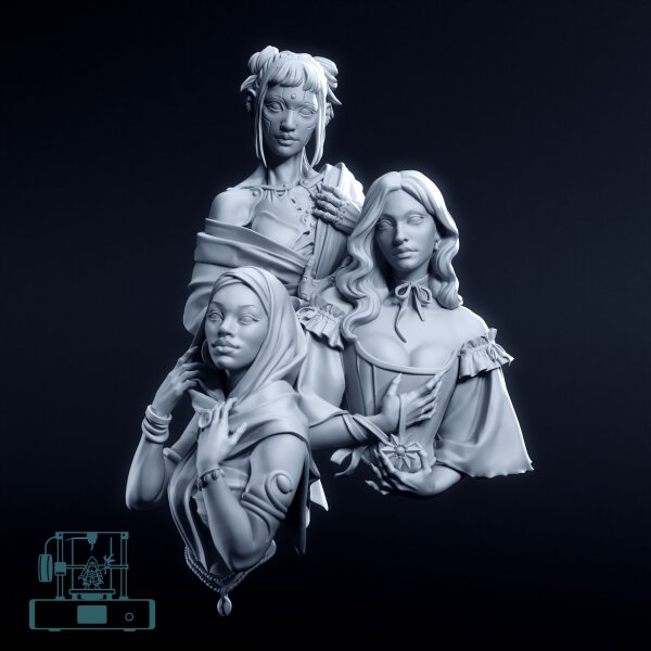 Three Muses Busts - Set (3)