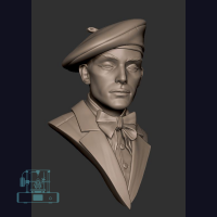 French Beret Man - Academic Study Bust (1)