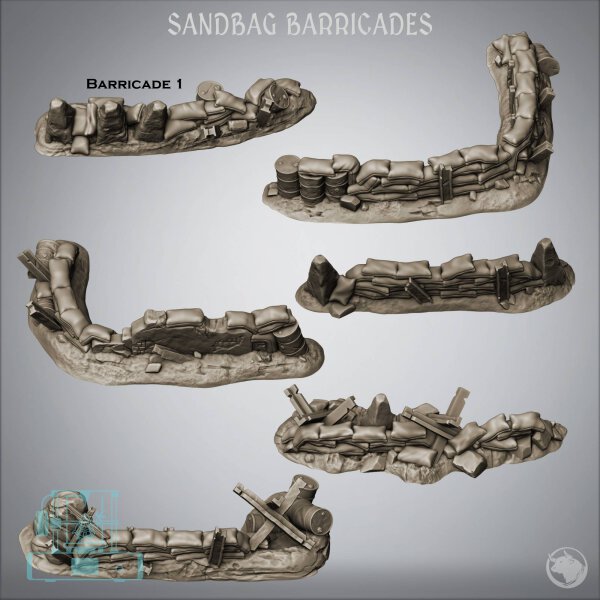 Sandbag Barricade 1 (1) - Trench Grimdark Warfare