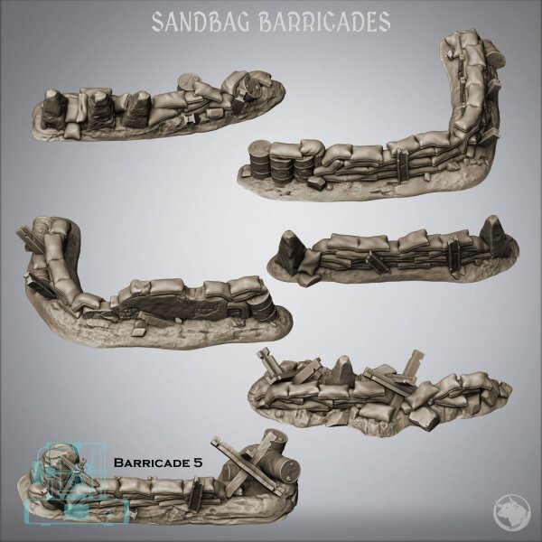 Sandbag Barricade 5 (1) - Trench Grimdark Warfare