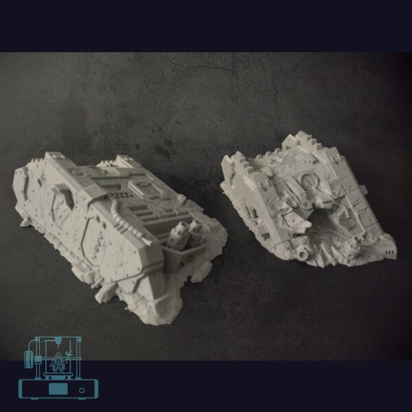 Tank Wreck Set 1 - Space Marine Land Raider (2)