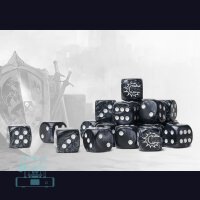 Conquest Logo on Dark Grey Marbled Dice - 24 per pack