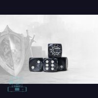 Conquest Logo on Dark Grey Marbled Dice - 24 per pack