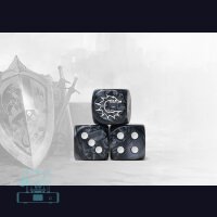 Conquest Logo on Dark Grey Marbled Dice - 24 per pack