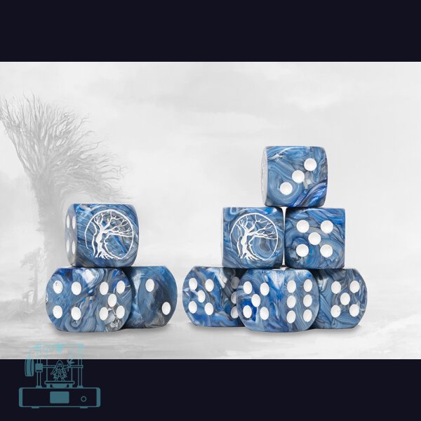 Nords Logo on Blue Marbled Dice - 24 per pack