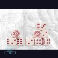 Sorcerer Kings Logo on Magenta Marbled Dice - 24 per pack