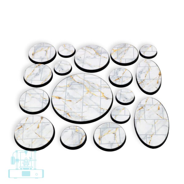 WHITE MARBLE INSTABASES 25mm RUND
