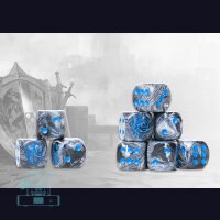 Hundred Kingdoms Logo on Steel Marbled Dice - 24 per pack