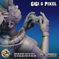 GiGi & Pixel - Cyberpunk Gamer Girl Character Bust