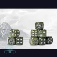 Wadrhun Logo on Green Marbled Dice - 24 per pack