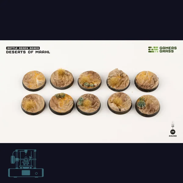 Deserts of Maahl Bases, Round 25mm (x10)