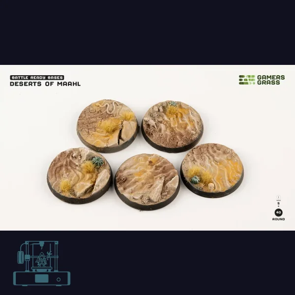 Deserts of Maahl Bases, Round 40mm (x5)