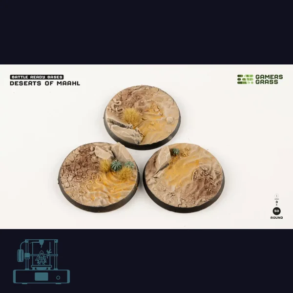 Deserts of Maahl Bases, Round 50mm (x3)