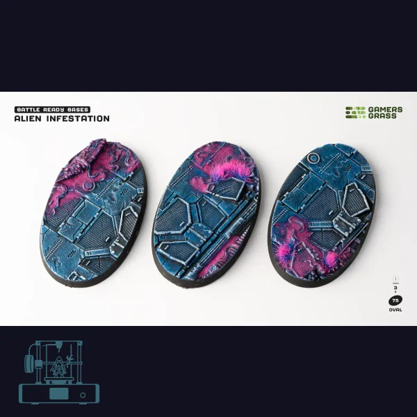 Alien Infestation Bases, Oval 75mm (x3)