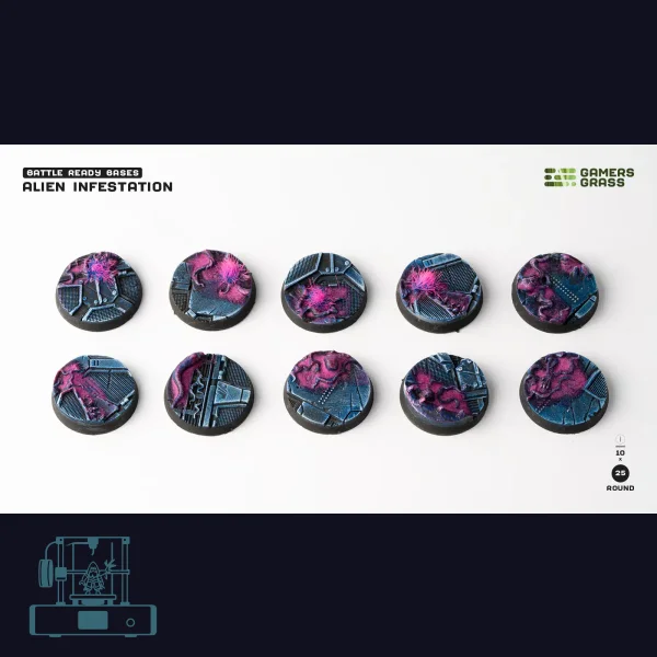 Alien Infestation Bases, Round 25mm (x10)