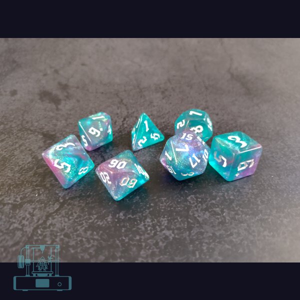 Würfelset (Farbe Green Pale Purple)