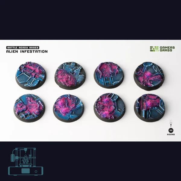 Alien Infestation Bases, Round 32mm (x8)