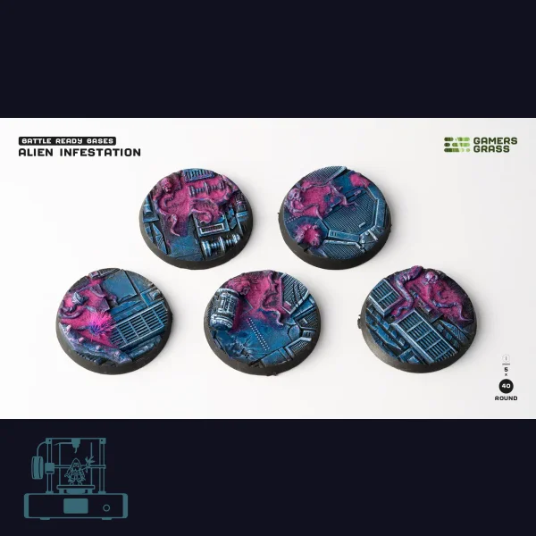 Alien Infestation Bases, Round 40mm (x5)