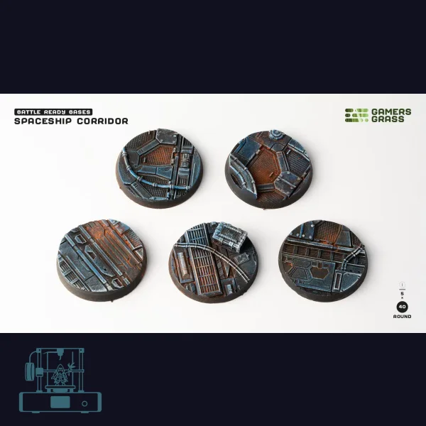 Spaceship Corridor Bases, Round 40mm (x5)