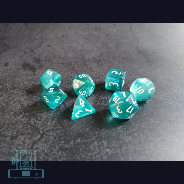 Würfelset (Farbe Green Lake Blue)