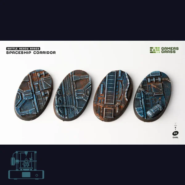 Spaceship Corridor Bases, Oval 60mm (x4)