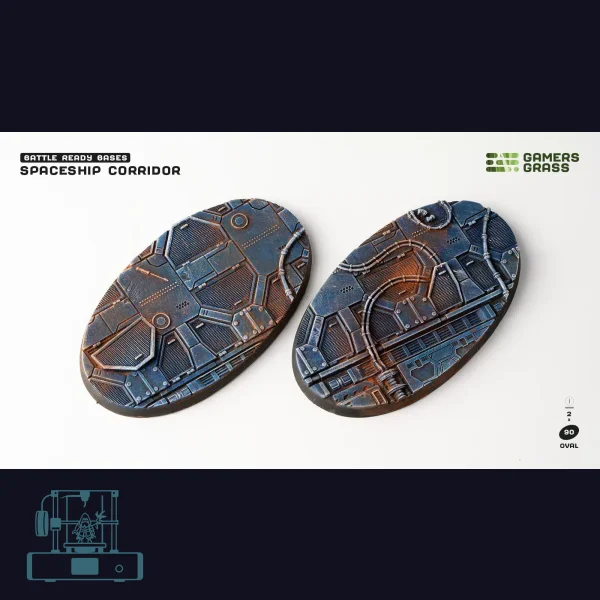 Spaceship Corridor Bases, Oval 90mm (x2)